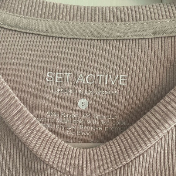 Ribbed Tee T-Shirt Dusty Pink Small - Picture 2 of 6